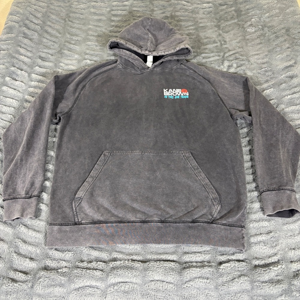 Kane Brown In The Air Tour 2024 Hoodie Mineral Wash Black LST004 Mens Large